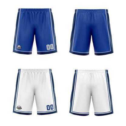 Benutzerdefinierte Blau Weiß Grau Reversible Basketball Jersey Personalisierte Print Name Nummer Logo