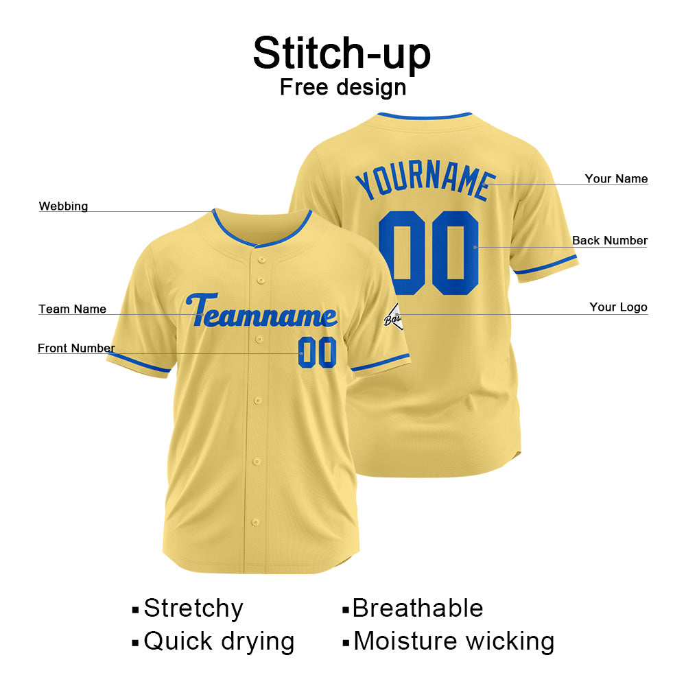 Benutzerdefinierte Authentisch Baseball-Trikot Gold-königlich
