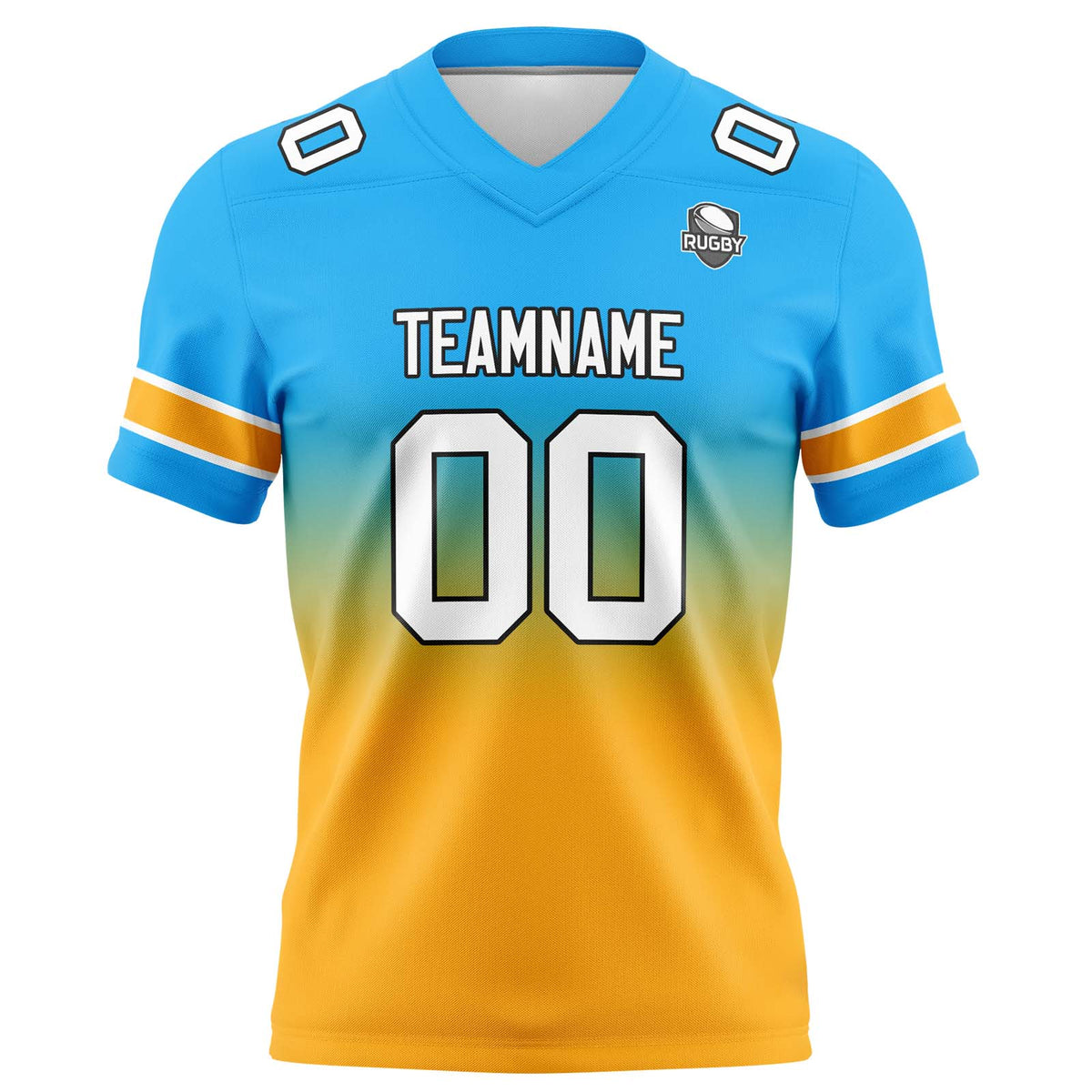 Benutzerdefinierte Gradient Fußball Trikots Personalisierte Name Nummer Logo Hellblau&Orange