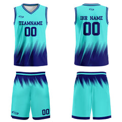 Benutzerdefinierter Petrol Blau Basketball Jersey Uniform Anzug gedruckt Ihr Logo Name Nummer
