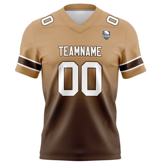 Benutzerdefinierte Braun Gradient Fußball Trikots Personalisierter Name Nummer Logo