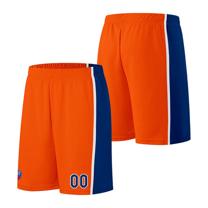 Individuelle Basketball-Jersey-Shorts für Männer und Frauen. Gestickter und gedruckter Name, Nummer und Logo Orange
