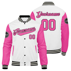 Benutzerdefinierte Verlauf Varsity-Jacke. Letterman-Jacke Pink