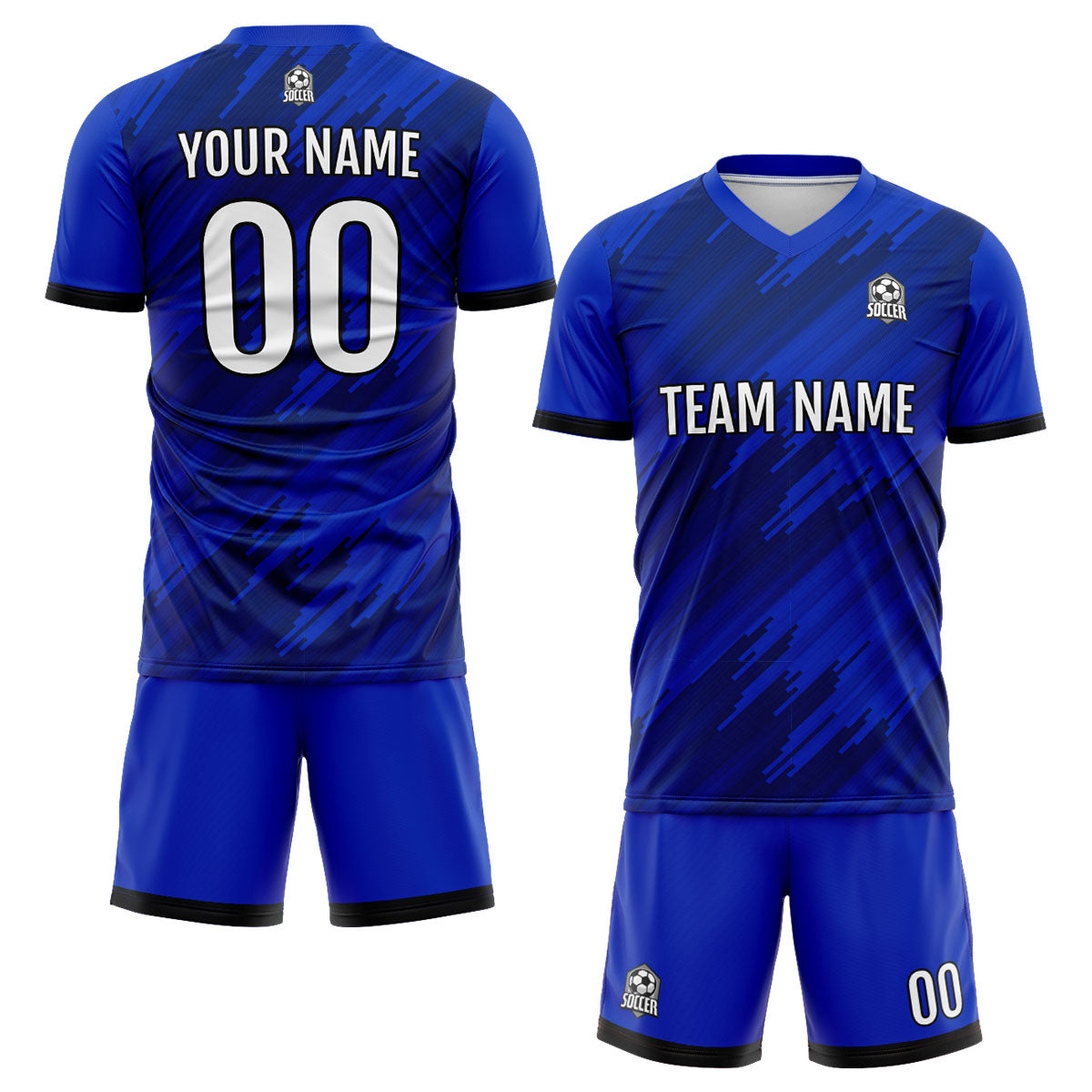 Benutzerdefinierte Royal Fußball Trikots für Männer Frauen Personalisierte Fußball Uniformen für Erwachsene und Kind