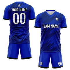 Benutzerdefinierte Royal Fußball Trikots für Männer Frauen Personalisierte Fußball Uniformen für Erwachsene und Kind