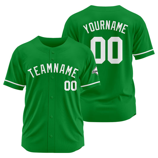 Benutzerdefinierte Authentisch Baseball-Trikot Kelly Grün-Weiß