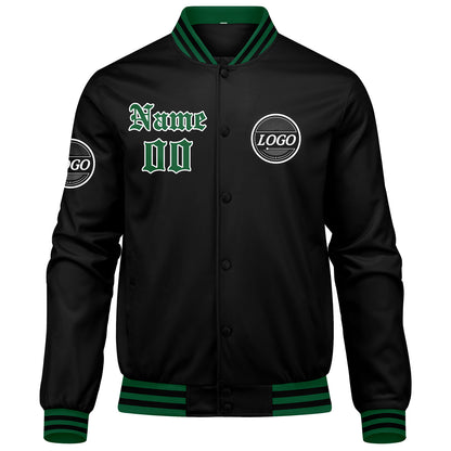 Benutzerdefinierte Verlauf Varsity-Jacke. Letterman-Jacke Grün