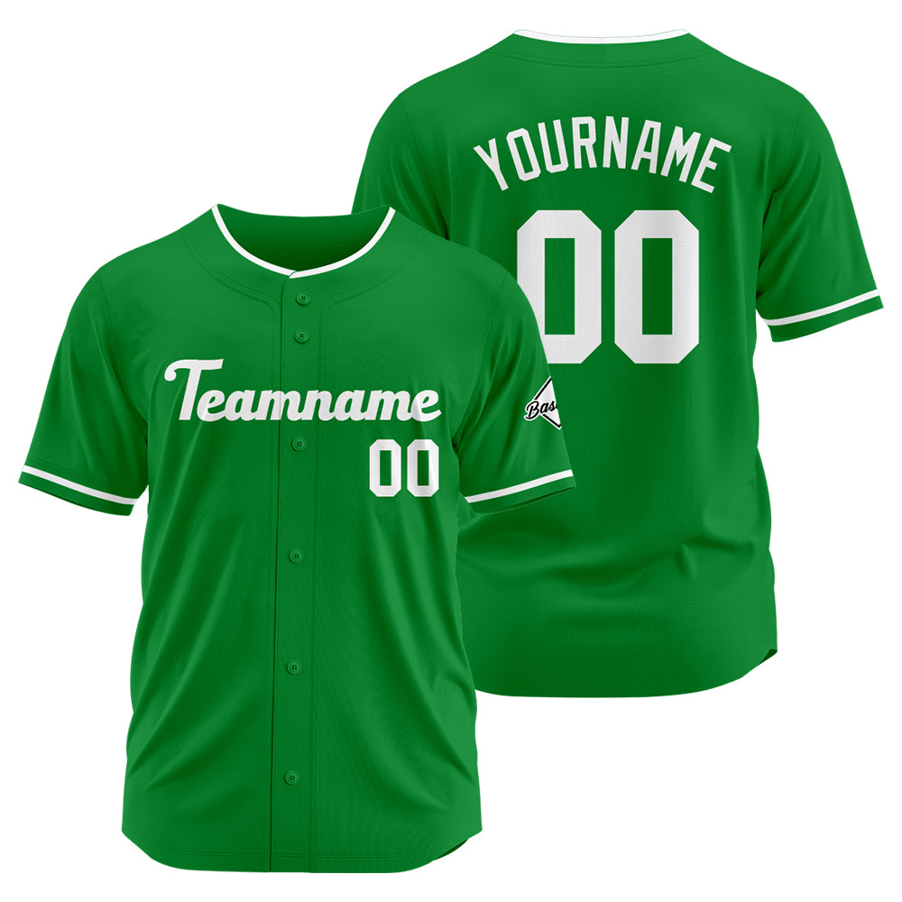 Benutzerdefinierte Authentisch Baseball-Trikot Kelly Grün-Weiß
