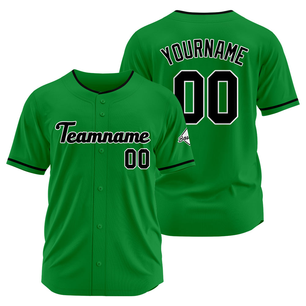 Benutzerdefinierte Authentisch Baseball-Trikot Kelly Grün-Schwarz