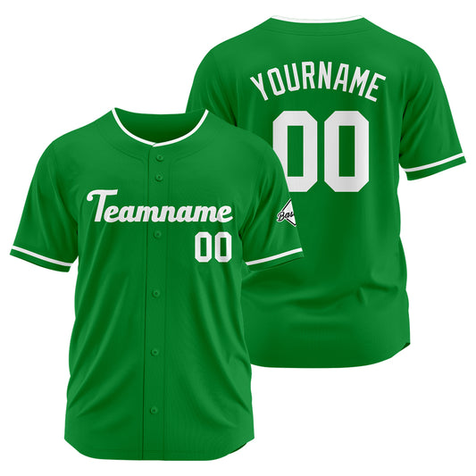 Benutzerdefinierte Authentisch Baseball-Trikot Kelly Grün-Weiß