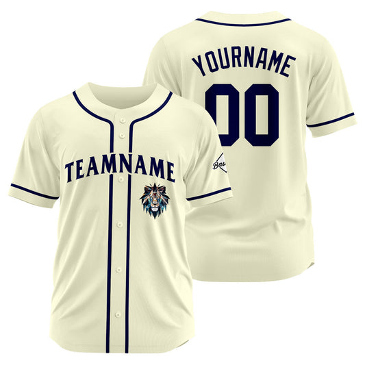 Benutzerdefinierte Baseball Jersey Personalisierte Baseball Shirt genäht und Druck Creme