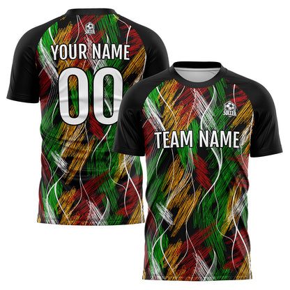 Benutzerdefinierte Schwarz Orange Fußball Trikots für Männer Frauen Personalisierte Fußball Uniformen für Erwachsene und Kind