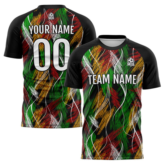 Benutzerdefinierte Schwarz Orange Fußball Trikots für Männer Frauen Personalisierte Fußball Uniformen für Erwachsene und Kind