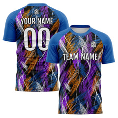 Benutzerdefinierte Schwarz Blau Fußball Trikots für Männer Frauen Personalisierte Fußball Uniformen für Erwachsene und Kind