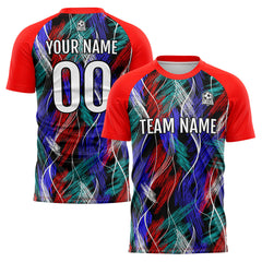 Benutzerdefinierte Schwarz Rot Fußball Trikots für Männer Frauen Personalisierte Fußball Uniformen für Erwachsene und Kind