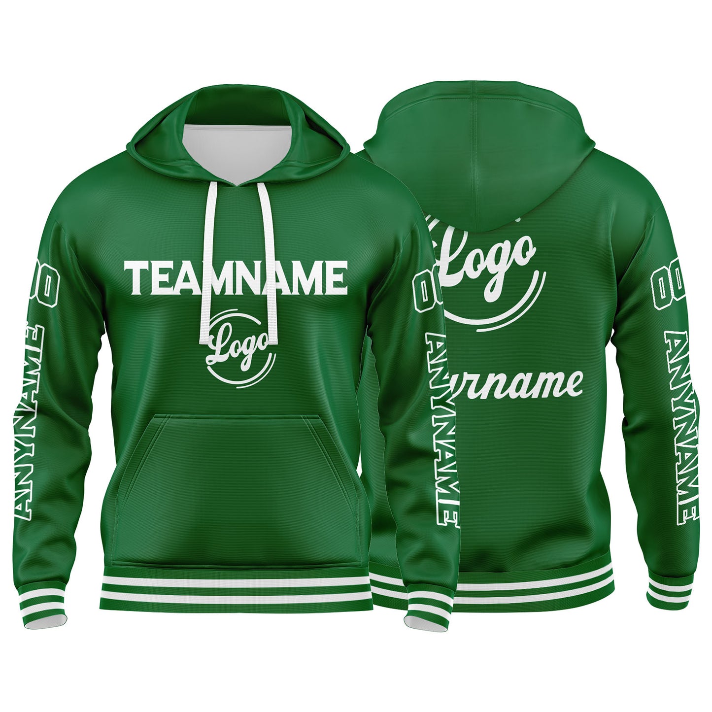 Benutzerdefinierter Grün Hoodie für Mann, Frau, Mädchen, Junge. Drucken Sie Ihr Logo, Ihren Namen und Ihre Nummer