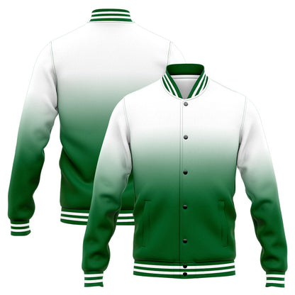 Benutzerdefinierte Varsity-Jacke. Letterman-Jacke für Männer, Frauen und Jugendliche Grün Weiß