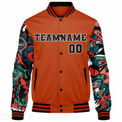 Benutzerdefinierte Verlauf Varsity-Jacke. Letterman-Jacke Orange