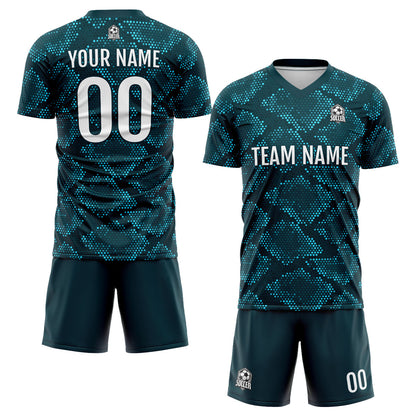 Benutzerdefinierte Dunkelgrün Fußball Trikots für Männer Frauen Personalisierte Fußball Uniformen für Erwachsene und Kind