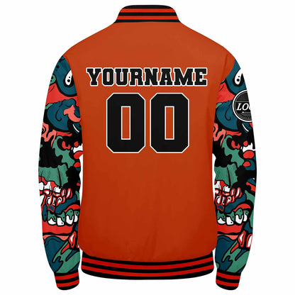 Benutzerdefinierte Verlauf Varsity-Jacke. Letterman-Jacke Orange