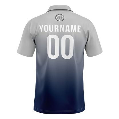 Benutzerdefinierte Grau Marine Fußball Polo-Shirts Fügen Sie Ihr Einzigartiges hinzu Logo/Name/Nummer