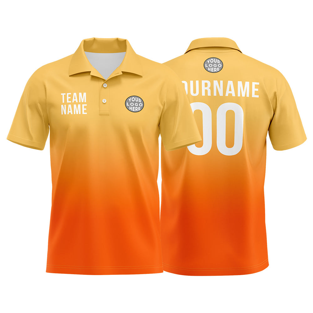 Benutzerdefinierte Orange Fußball Polo-Shirts Fügen Sie Ihr Einzigartiges hinzu Logo/Name/Nummer