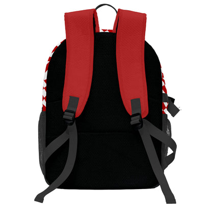 Personalisierter rot - weißer Basketball - Fußballrucksack mit Spielernamen & Nummern und Teamlogo #BP-0919-0033