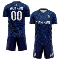 Benutzerdefinierte Dunkelblau Fußball Trikots für Männer Frauen Personalisierte Fußball Uniformen für Erwachsene und Kind
