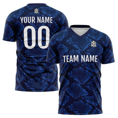 Benutzerdefinierte Dunkelblau Fußball Trikots für Männer Frauen Personalisierte Fußball Uniformen für Erwachsene und Kind