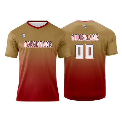 Benutzerdefinierte Braun Rot Trikots für Männer Frauen Personalisierte Fußball Uniformen für Erwachsene und Kind