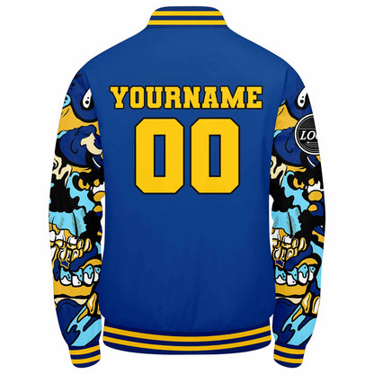 Benutzerdefinierte Verlauf Varsity-Jacke. Letterman-Jacke Royal
