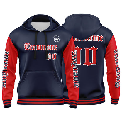 Benutzerdefinierter Marine Rot Hoodie für Mann, Frau, Mädchen, Junge. Drucken Sie Ihr Logo, Ihren Namen und Ihre Nummer