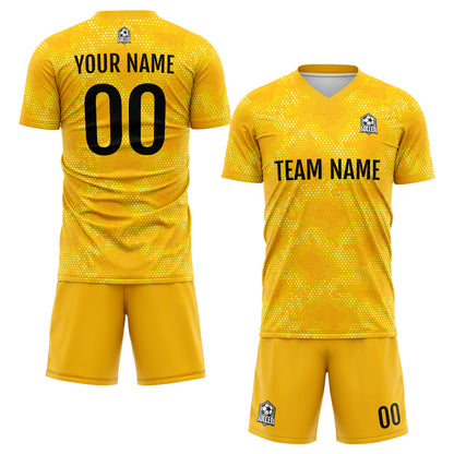 Benutzerdefinierte Gelb Fußball Trikots für Männer Frauen Personalisierte Fußball Uniformen für Erwachsene und Kind