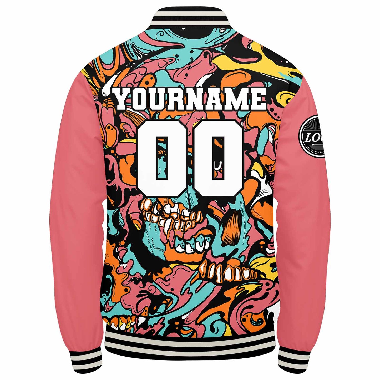 Benutzerdefinierte Verlauf Varsity-Jacke. Letterman-Jacke Rosa