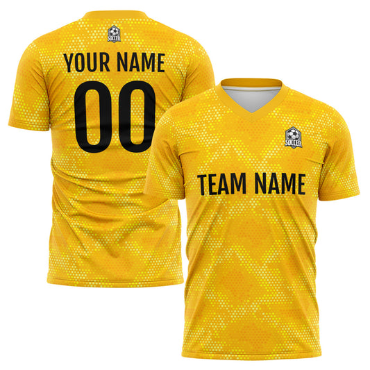 Benutzerdefinierte Gelb Fußball Trikots für Männer Frauen Personalisierte Fußball Uniformen für Erwachsene und Kind