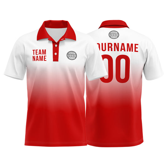 Benutzerdefinierte Rot Fußball Polo-Shirts Fügen Sie Ihr Einzigartiges hinzu Logo/Name/Nummer