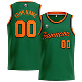 Benutzerdefinierte Authentisch  Basketball Trikot Grün-Orange-Schwarz
