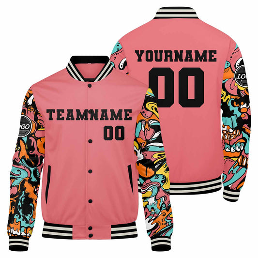 Benutzerdefinierte Verlauf Varsity-Jacke. Letterman-Jacke Rosa