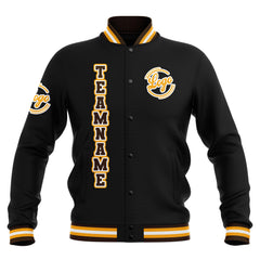 Benutzerdefiniert Schwarz Braun Gelb Wasserdichte Varsity Jacken Personalisiert genäht Name Nummer Logo zu Letterman Jacken