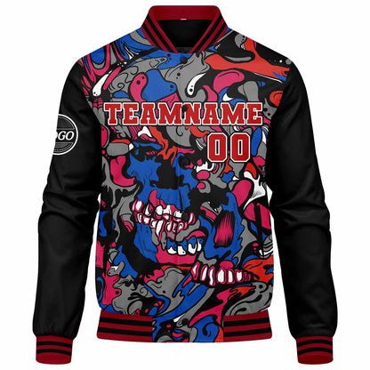 Benutzerdefinierte Verlauf Varsity-Jacke. Letterman-Jacke Rot Royal