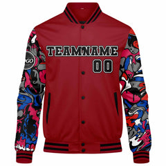 Benutzerdefinierte Verlauf Varsity-Jacke. Letterman-Jacke Rot