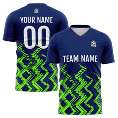 Benutzerdefinierte Marine Neon Grün Fußball Trikots für Männer Frauen Personalisierte Fußball Uniformen für Erwachsene und Kind