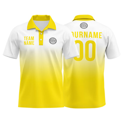 Benutzerdefinierte Gelb Fußball Polo-Shirts Fügen Sie Ihr Einzigartiges hinzu Logo/Name/Nummer