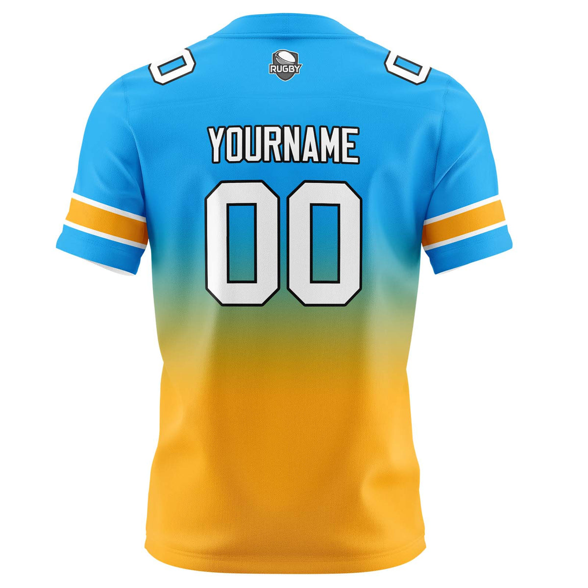Benutzerdefinierte Gradient Fußball Trikots Personalisierte Name Nummer Logo Hellblau&Orange