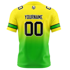 Benutzerdefinierte Gelb & Grün Gradient Fußball Trikots Personalisierter Name Nummer Logo
