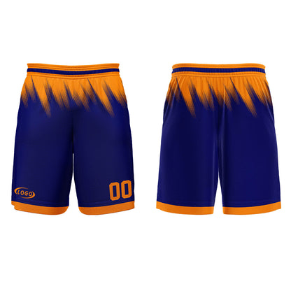 Benutzerdefinierter Blau Orange Basketball Jersey Uniform Anzug gedruckt Ihr Logo Name Nummer