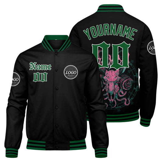 Benutzerdefinierte Verlauf Varsity-Jacke. Letterman-Jacke Grün
