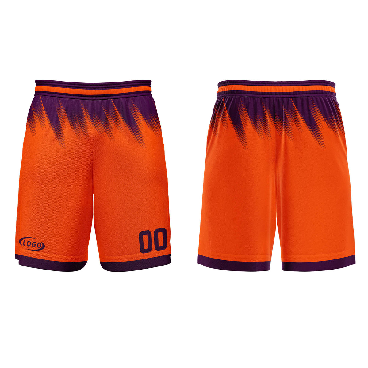 Benutzerdefinierter Orange Lila Basketball Jersey Uniform Anzug gedruckt Ihr Logo Name Nummer