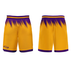 Benutzerdefinierter Gelb Lila Basketball Jersey Uniform Anzug gedruckt Ihr Logo Name Nummer