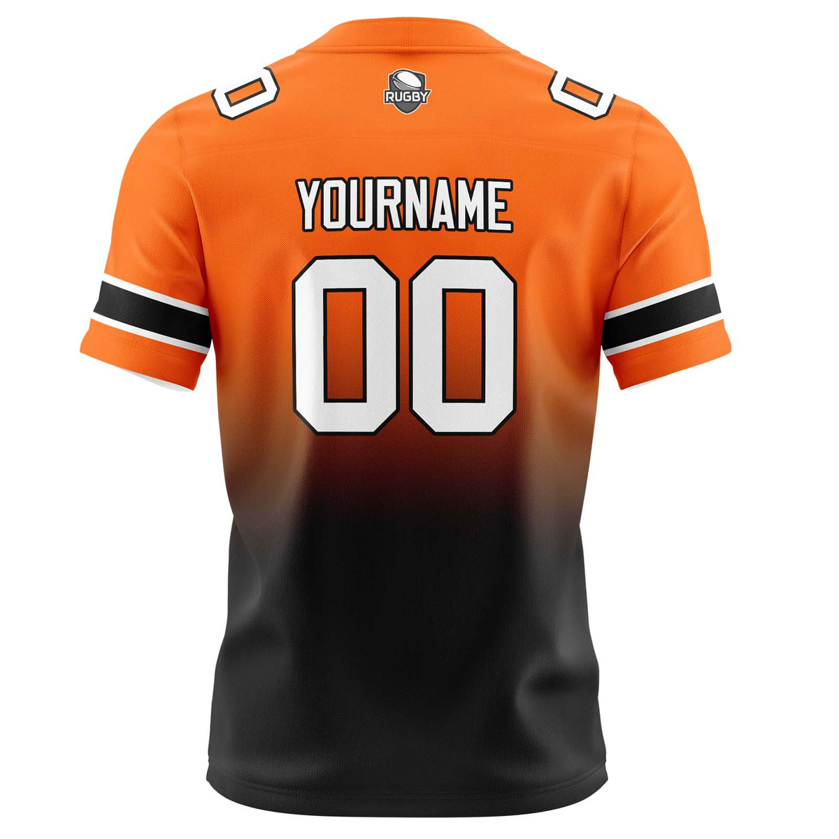 Benutzerdefinierte Gradient Fußball Trikots Personalisierte Name Nummer Logo Orange&Schwarz